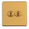 Satin Brass Double Toggle Light Switch Cut Out