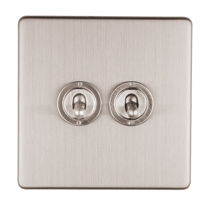 2 Gang Toggle Switch in Stainless Steel Cut Out