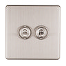 2 Gang Toggle Switch in Stainless Steel Cut Out