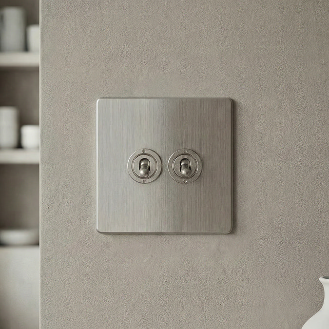 2 Gang Toggle Switch in Stainless Steel