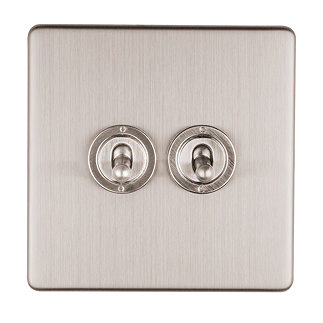 Stainless Steel Double Toggle Light Switch Cut Out