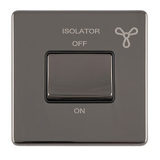 Black Nickel fan isolator switch cut out