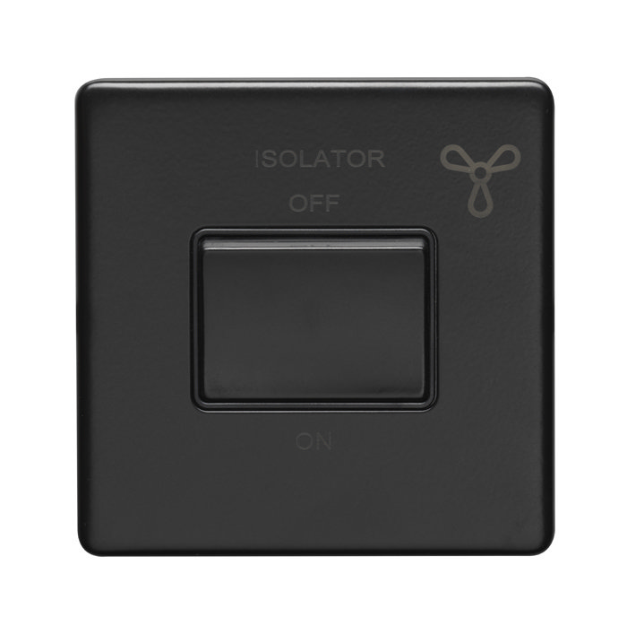 Matt Black Fan Isolator Switch Cut Out