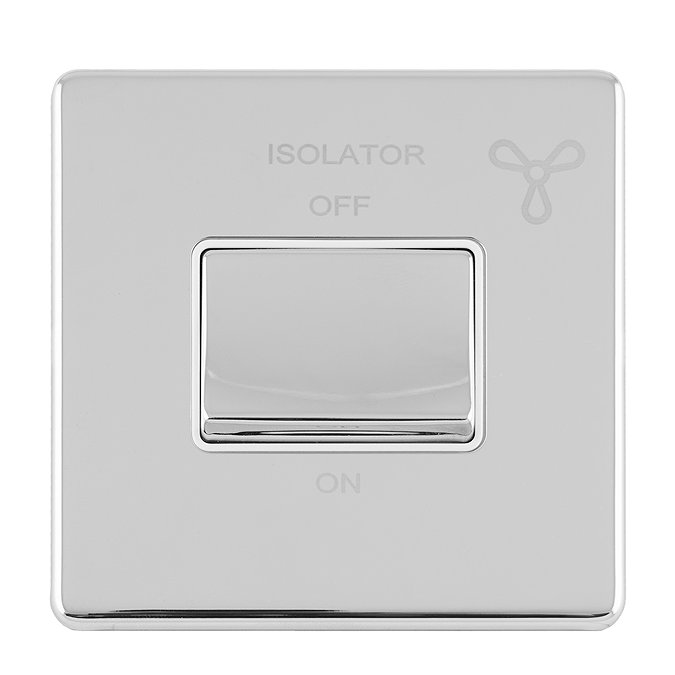 Polished chrome fan isolator switch cut out