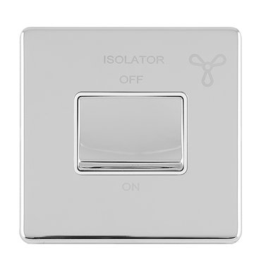 Polished chrome fan isolator switch side angle