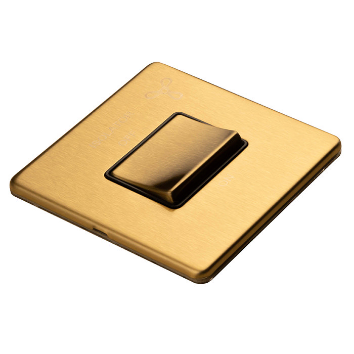 Satin brass fan isolator switch flat