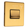 Satin brass fan isolator switch side angle