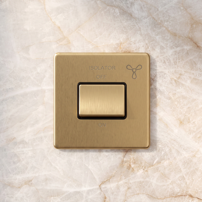 Fan Isolator Satin Brass Lifestyle