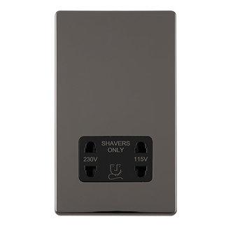 Black Nickel shaver socket cut out