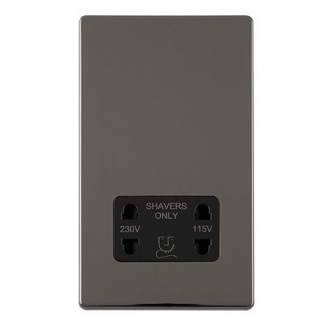 Black Nickel shaver socket cut out