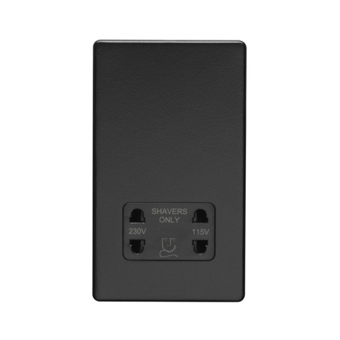 Matt Black Shaver Socket Cut Out