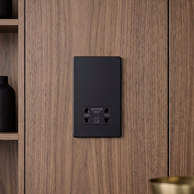 Matt Black Shaver Socket Zoom Out