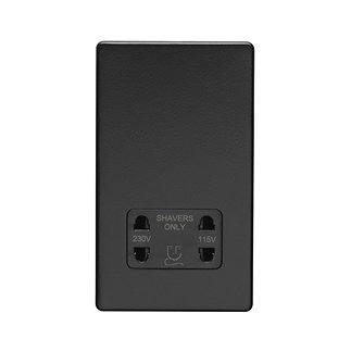 Matt black shaver socket cut out
