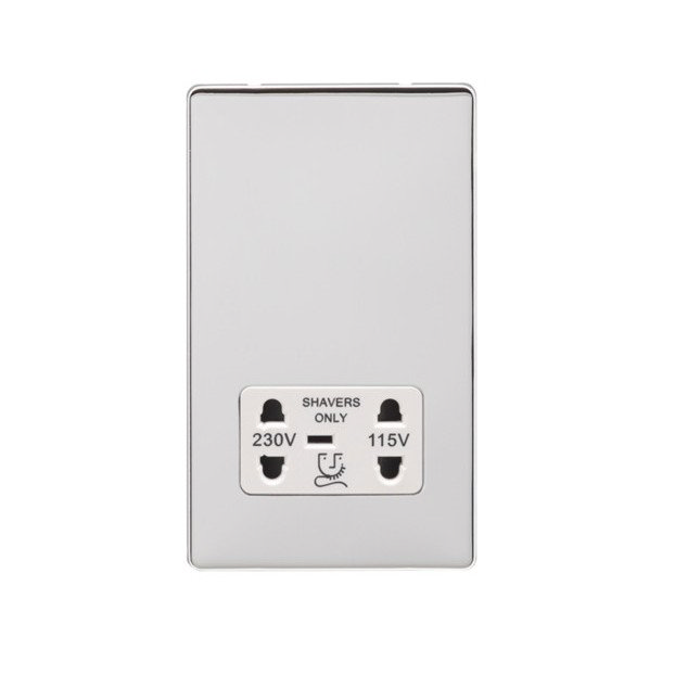 Shaver Socket Polished Chrome Cut Out