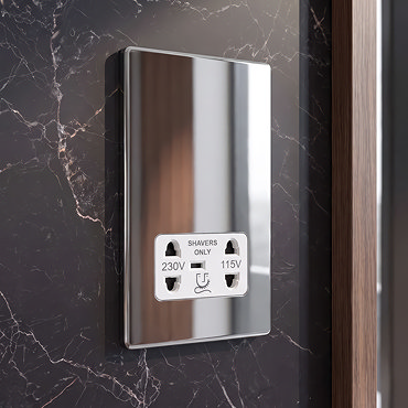 Shaver Socket Polished Chrome Cut Out