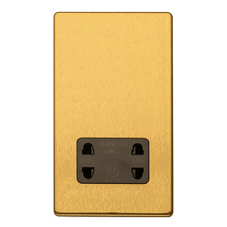 Satin brass shaver socket cut out