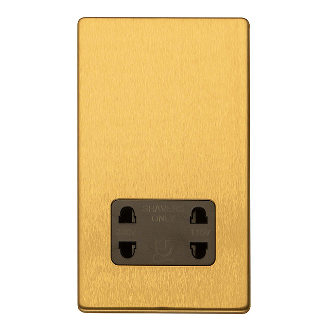 Satin brass shaver socket cut out