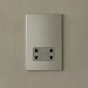 Shaver Socket in Stainless Steel Cut Out