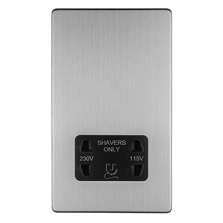 Stainless steel shaver socket cut out
