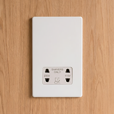 White Shaver Socket Cut Out
