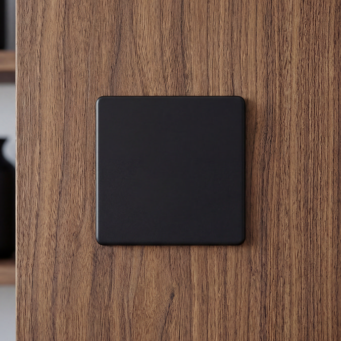Matt Black Single Blank Plate