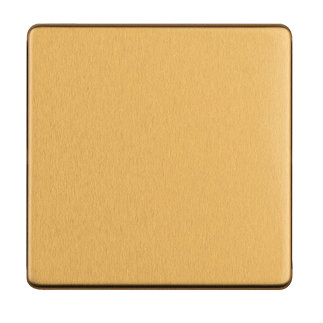 Satin brass single blank plate cut out