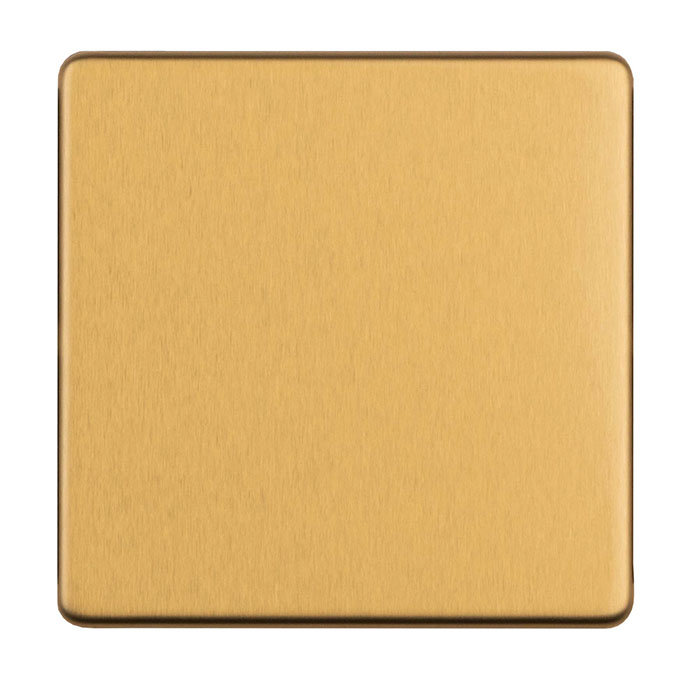 Satin brass single blank plate cut out