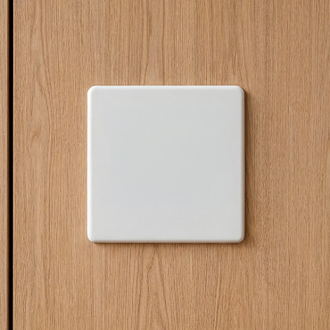 White Single Blank Plate Cut Out