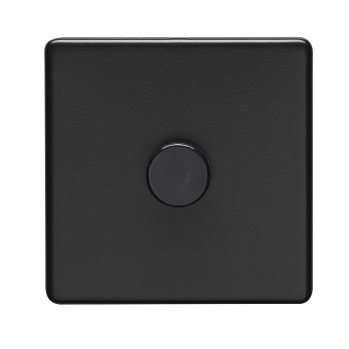 1 Gang Dimmer Switch in Matt Black Cut Out
