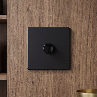 1 Gang Dimmer Switch in Matt Black