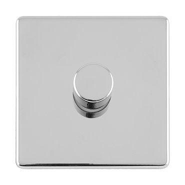 Polished Chrome single dimmer switch angle cut out