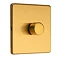 Satin brass single dimmer switch angle cut out