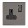 Black Nickel Single Socket Cut Out