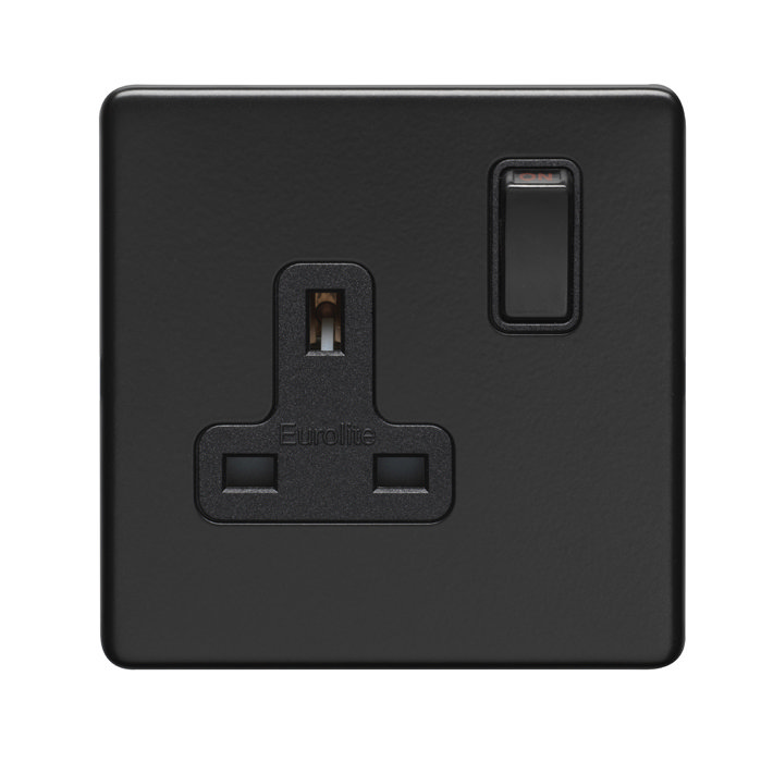 Matt Black Single Socket