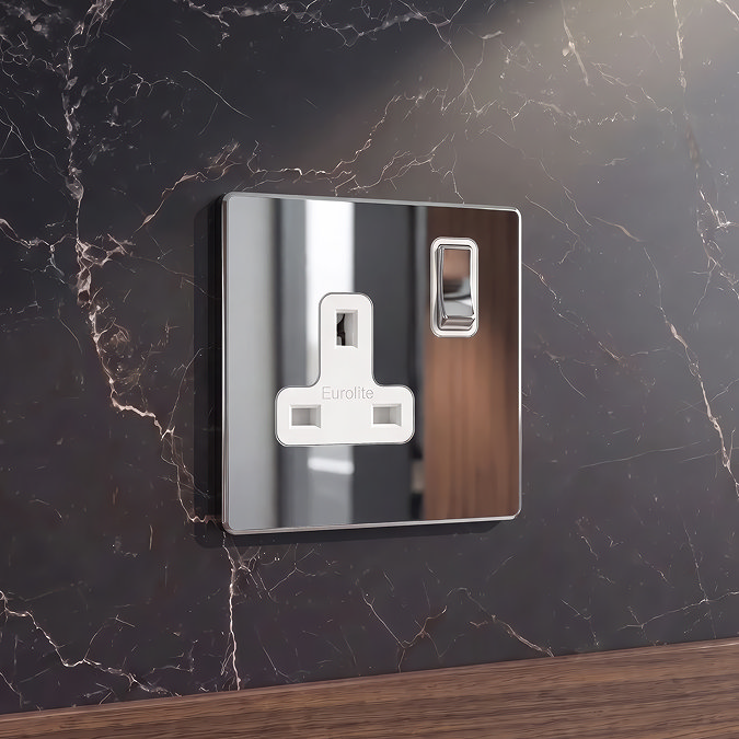 Single Switched Socket Polished Chrome Lifestyle