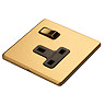Satin Brass Single Socket Flat