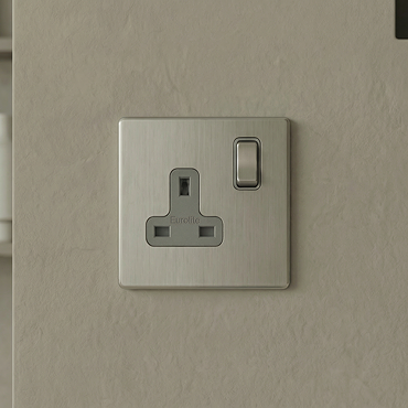 1 Gang Socket in Stainless Steel Cut Out