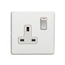 White Single Switched Socket Cut Out