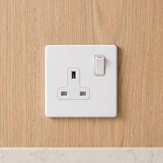 White Single Switched Socket