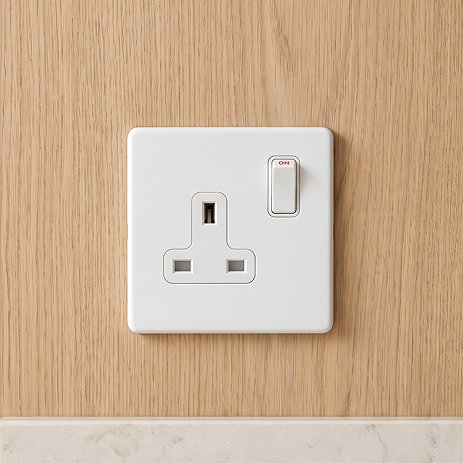 White Single Switched Socket