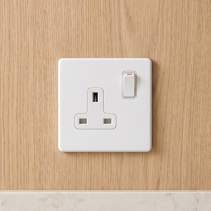 White Single Switched Socket