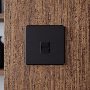 Matt Black Telephone Socket View 2