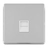 Single Telephone Socket Polished Chrome Cut Out