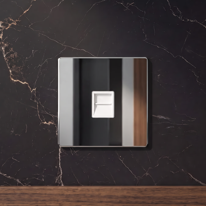Single Telephone Socket Polished Chrome Lifestyle