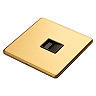 Satin Brass Telephone Socket Flat