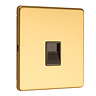 Satin Brass Telephone Socket Side Angle