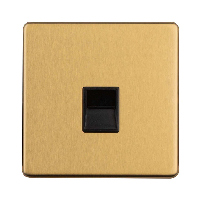 Satin Brass Telephone Socket