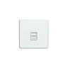 White Telephone Socket Cut Out