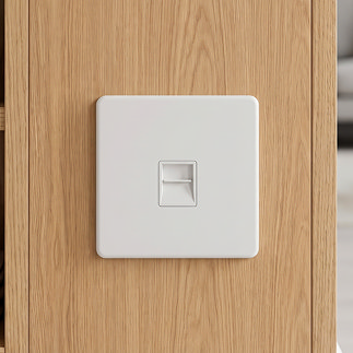 White Telephone Socket