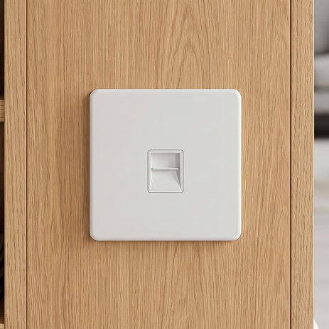 White Telephone Socket
